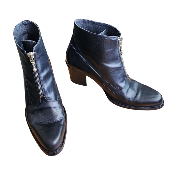 GUESS x VINTAGE 90s ankle booties in black leather made in Italy 37 - Picture 8 of 9